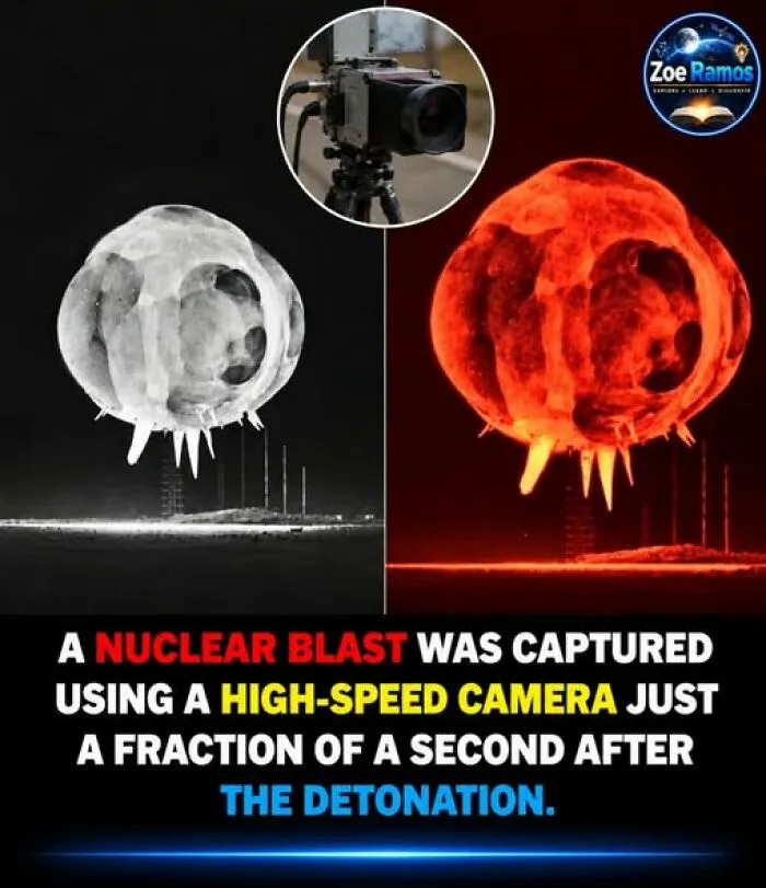 Nuclear blast captured with high-speed camera seconds after detonation