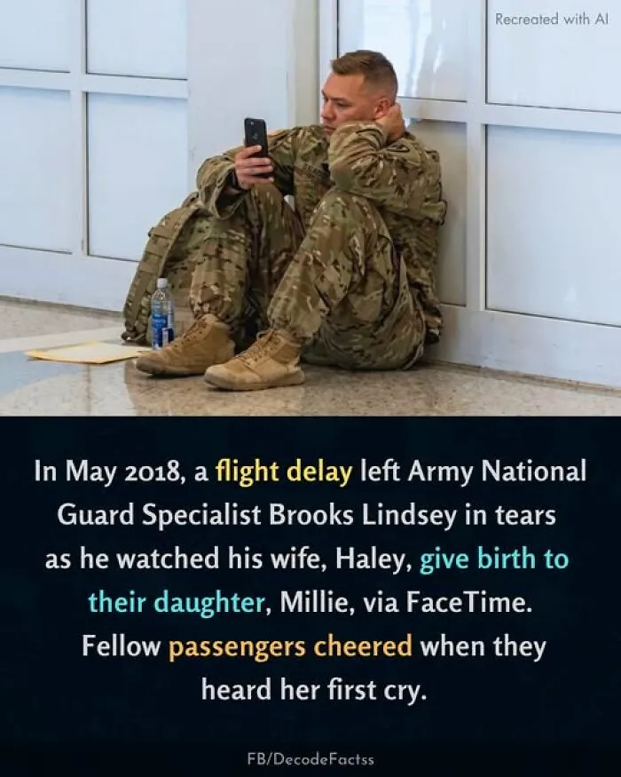 Army National Guard soldier watches wife's childbirth via FaceTime due to flight delay