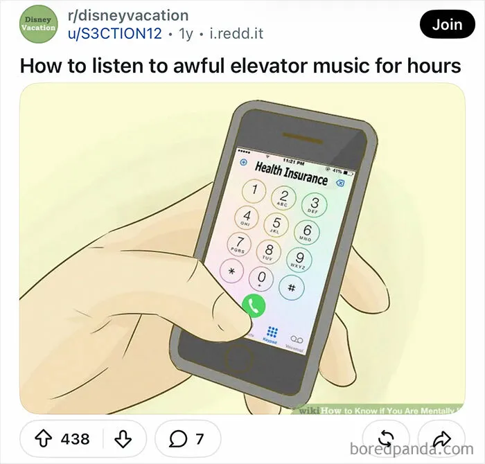 Funny WikiHow images post featuring a hand holding a smartphone dialing a health insurance number
