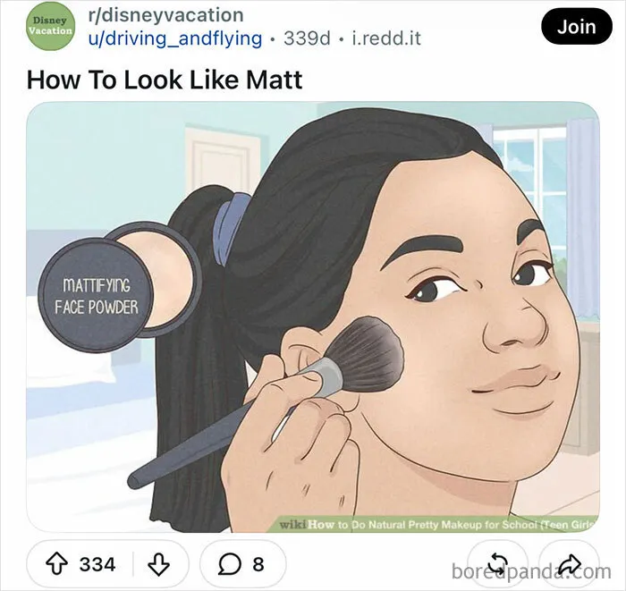WikiHow image of a girl applying mattifying face powder with a brush