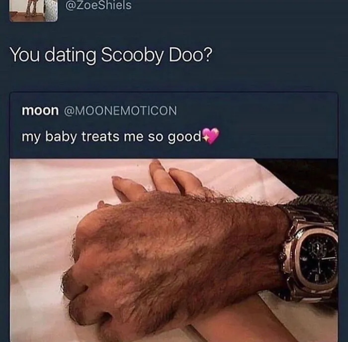 Hilarious comments on a post showing an extremely hairy hand holding another person's hand
