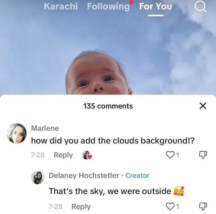 Video comments that were funnier than the post questioning how the sky background was added.