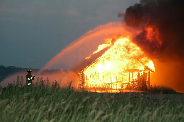 A house engulfed in severe flames reminding how quickly everything can fall apart in an instant