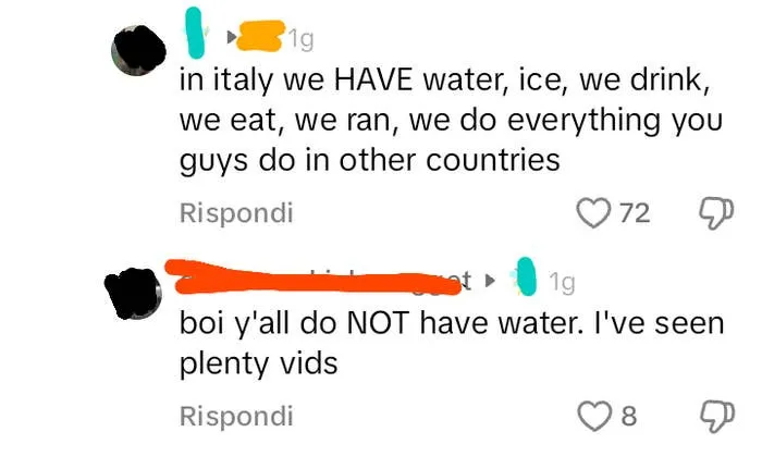 Social media comment section debating geography as an example of freedom of speech.