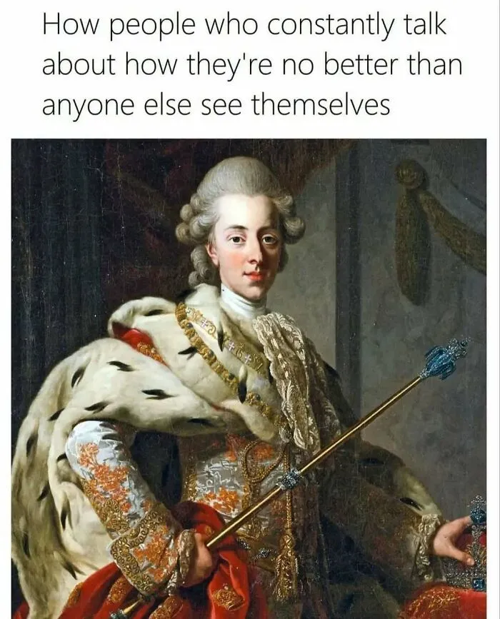 Royal portrait of a prince with a scepter from history and classical art memes