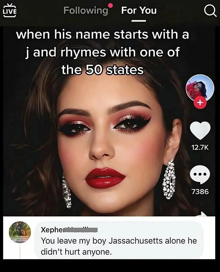 A humorous social media comment displayed in out-of-context pics.