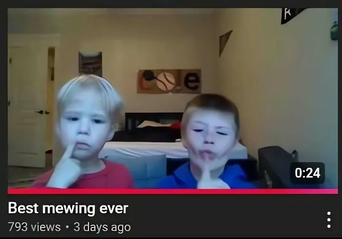 Two young kids posing in a YouTube video thumbnail from out-of-context pics.