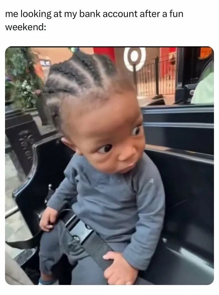 Child looking shocked at bank account meme for funny accurate memes