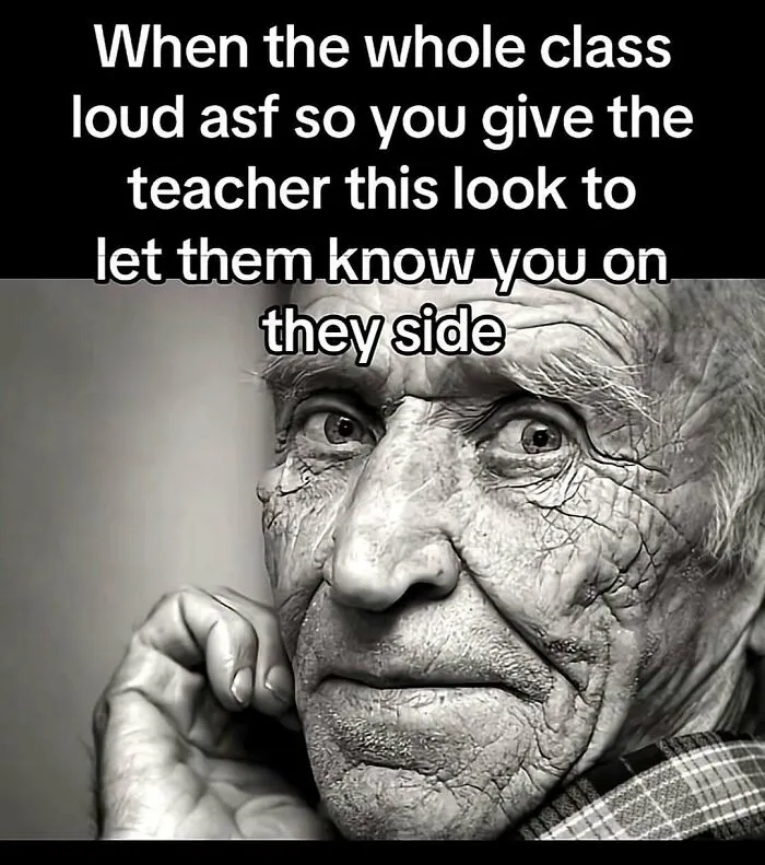 A funny meme with an old man making an intense expression
