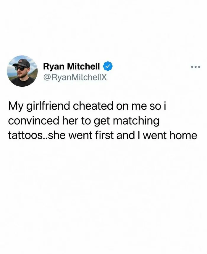 Fun post sharing a story about revenge with matching tattoos.
