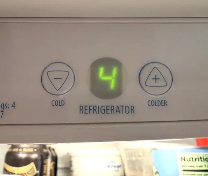 Refrigerator temperature controls mislabeled cold and colder buttons