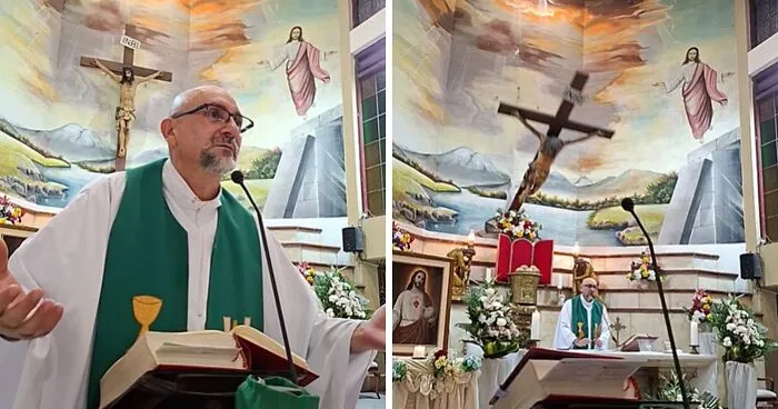 Priest Loses His Life After Massive Crucifix Falls On Him During Livestreamed Mass