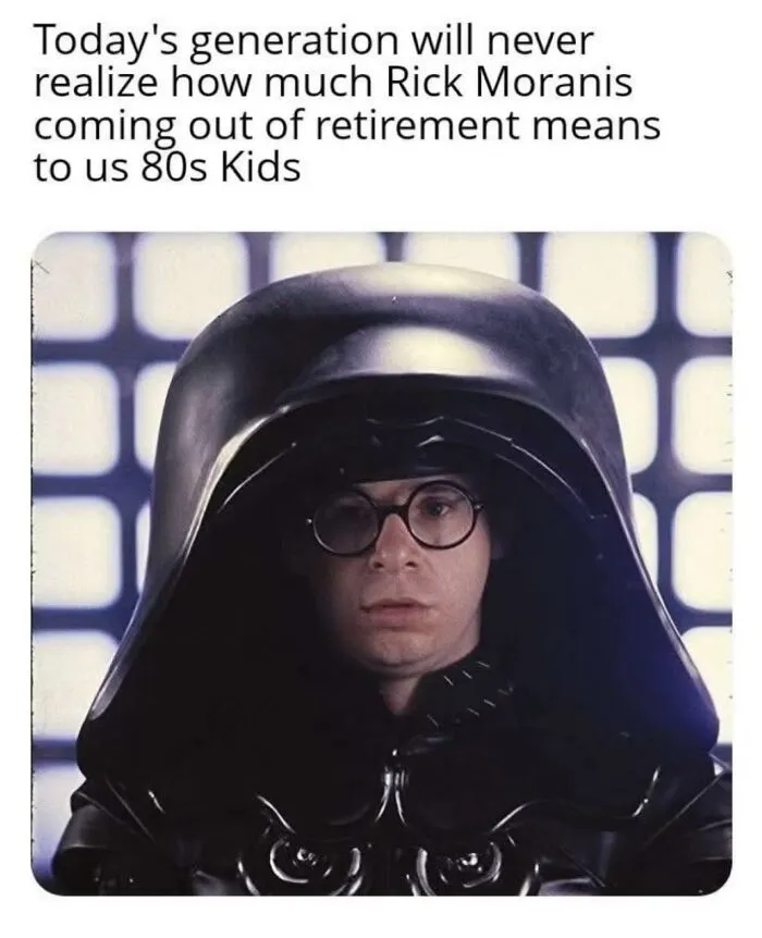 Rick Moranis as Dark Helmet in Spaceballs, one of the iconic nostalgic photos for 80s kids