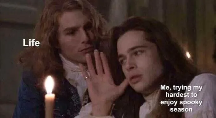 Interview with the Vampire movie scene used as a funny Halloween meme about spooky season