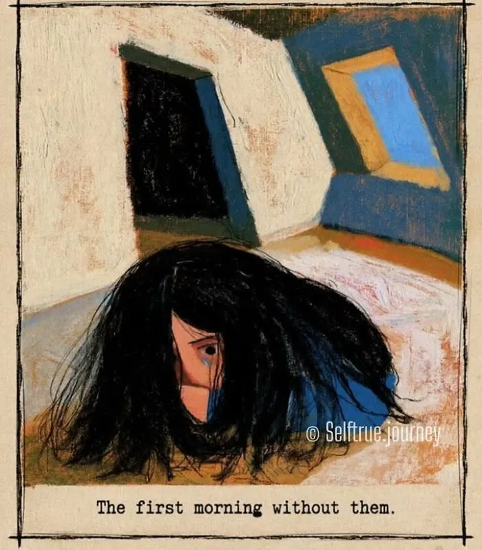 Sad illustration of a girl crying in bed alone, depicting the pain of losing a beloved dog.