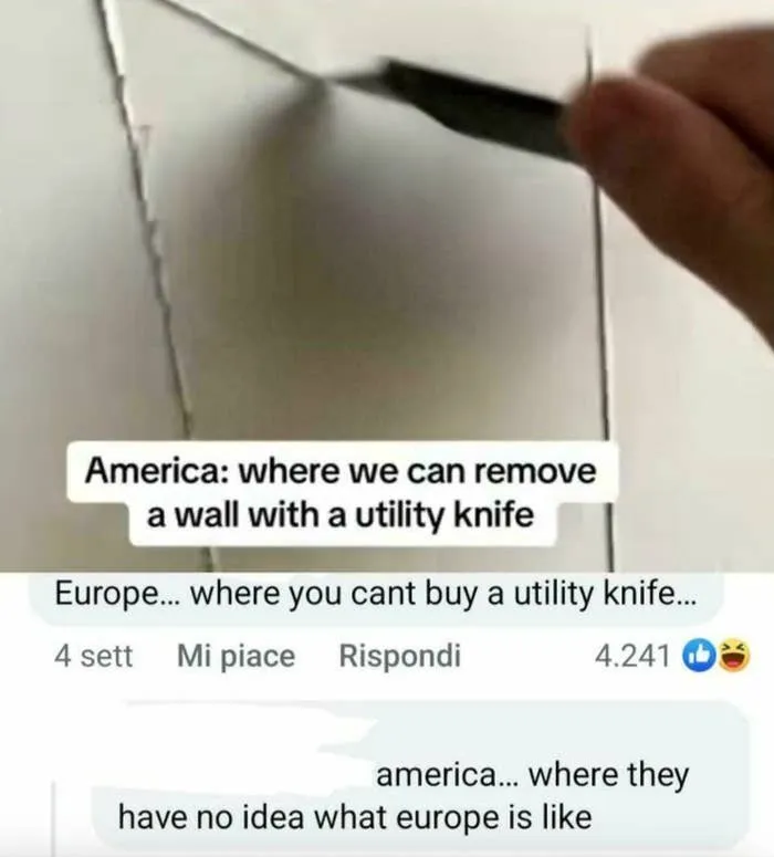 Social media post making odd claims about Europe, showing why some Americans shouldn't use freedom of speech
