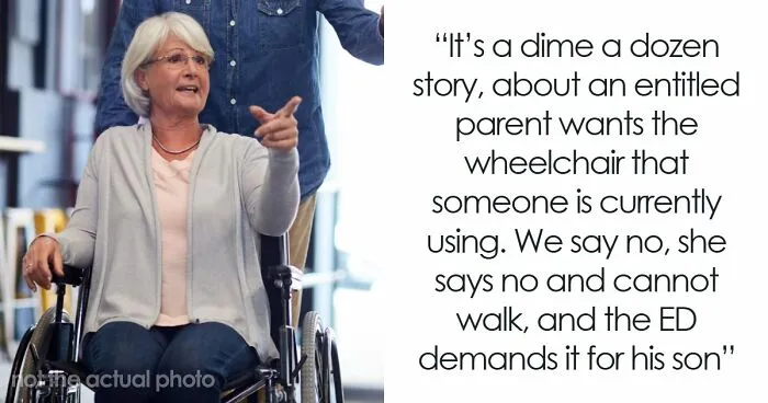 Entitled Dad Demands Elderly Woman’s Wheelchair For His Tired Son, Gets A Brutal Reality Check