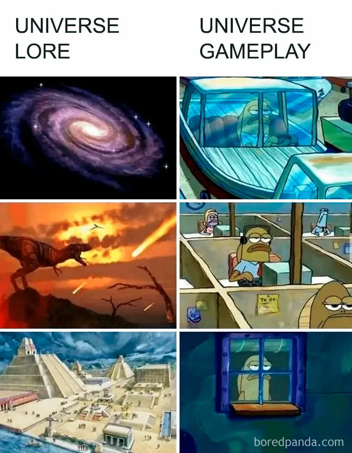 Hilarious history memes comparing universe lore and gameplay with historical events