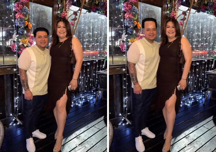 Hilarious edit by a photoshopper giving a man a taller forehead standing next to a woman.