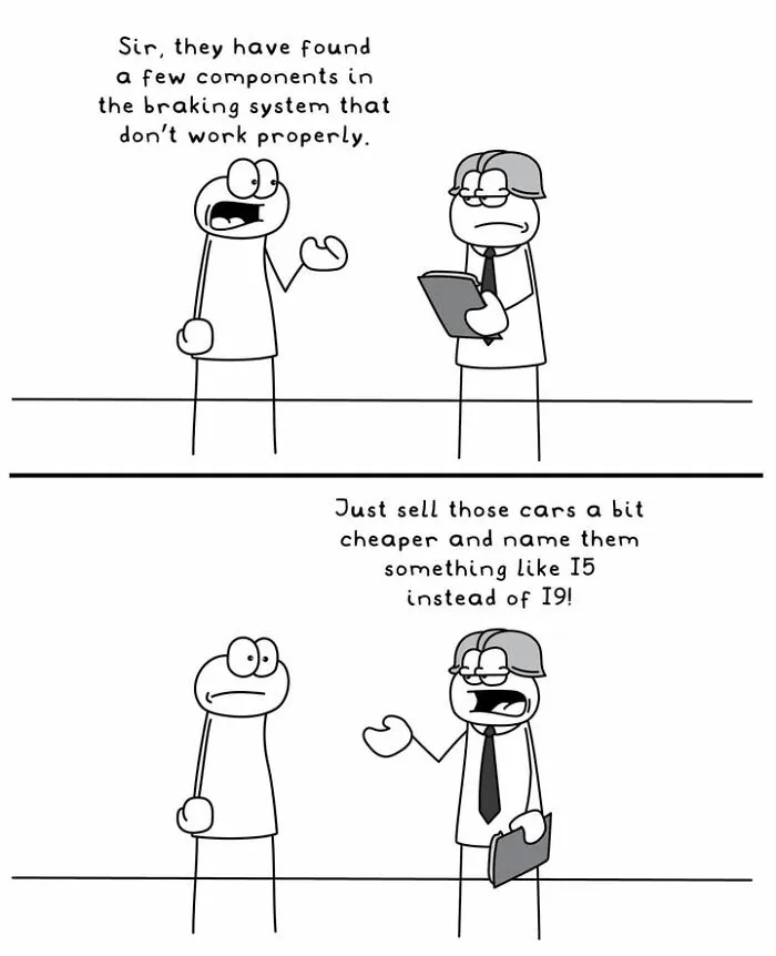 Hoppy Doodle comic about fixing car brake issues by renaming models
