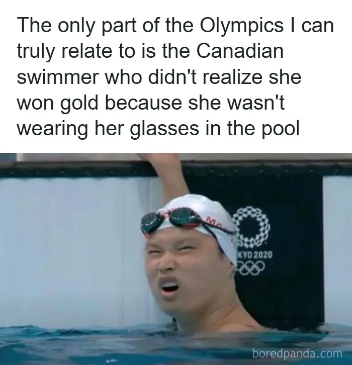 Funny British joke about Canadian Olympic swimmer and glasses