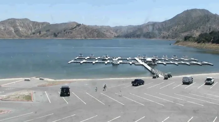 Aerial view of Lake Piru where Naya Rivera was captured in photos for the last time.