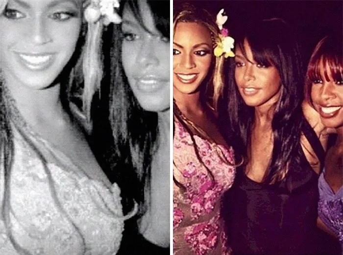 Side-by-side photo comparison of Beyoncé cropped image, an example of celebrity social media fails.