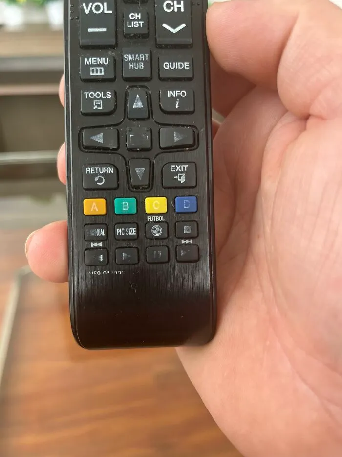 TV remote with a dedicated football button as an ingenious invention