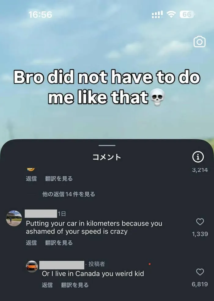 Social media thread showing a funny exchange about speedometers, illustrating freedom of speech online.