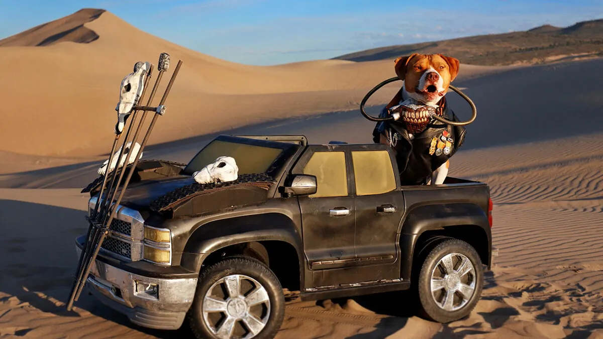 Meet Ranger, The Rescue Dog Who Cosplayed Immortan Joe For “Mad Max: Furry Road”