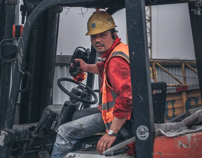 A construction worker in a forklift who avoided a single slip-up at work