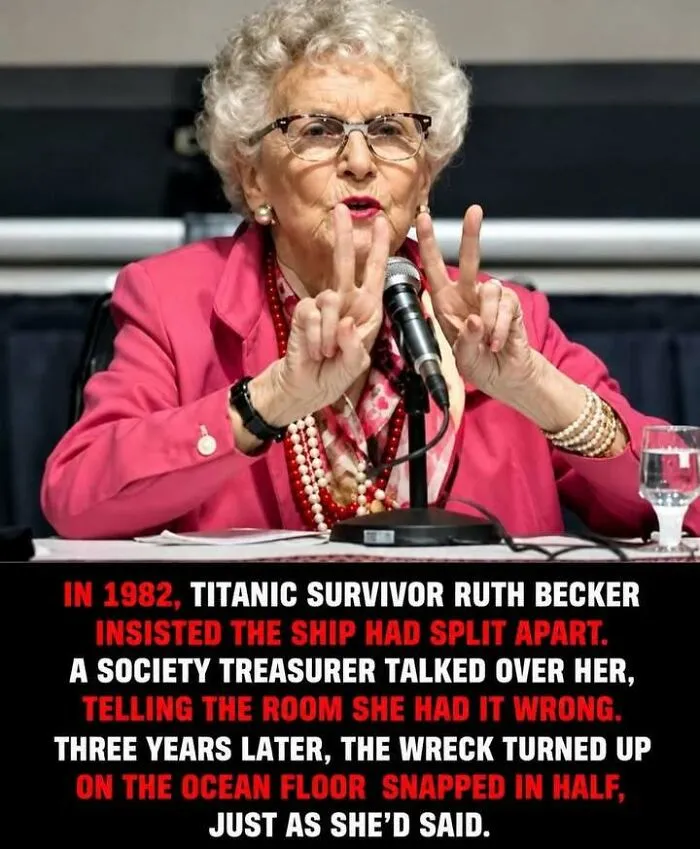 Titanic survivor Ruth Becker's claim of ship splitting proven true by ocean floor wreck