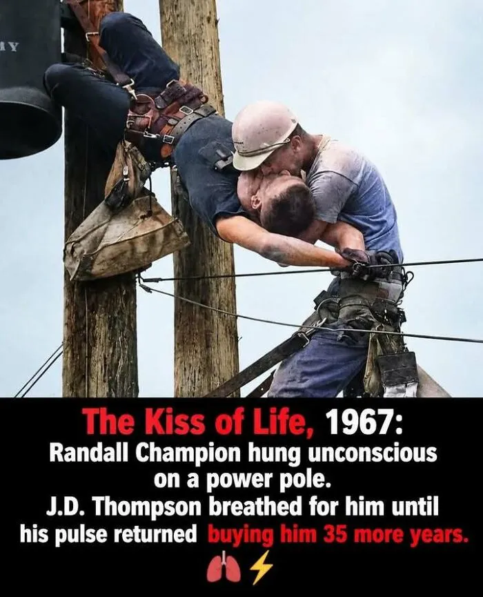 Rescuer gave mouth-to-mouth on power pole to save Randall Champion, extending his life 35 years