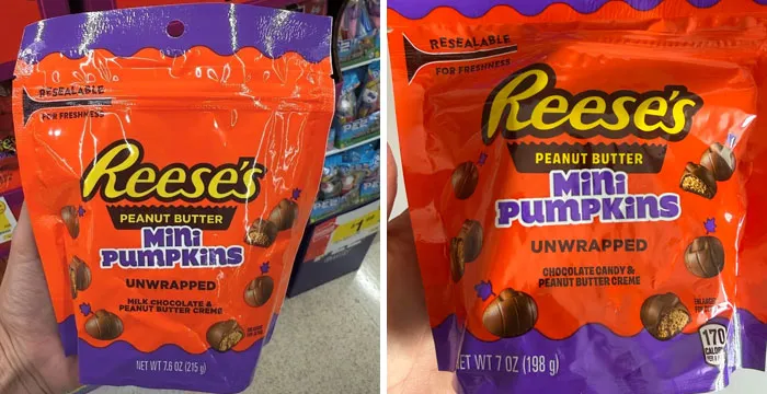 Reese’s Mini Pumpkins 2025 vs. 2026 Shrinkflation