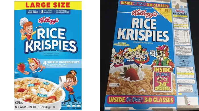 Rice Krispies "Large Size" Is Smaller Than The Standard Sized Box From The 90's