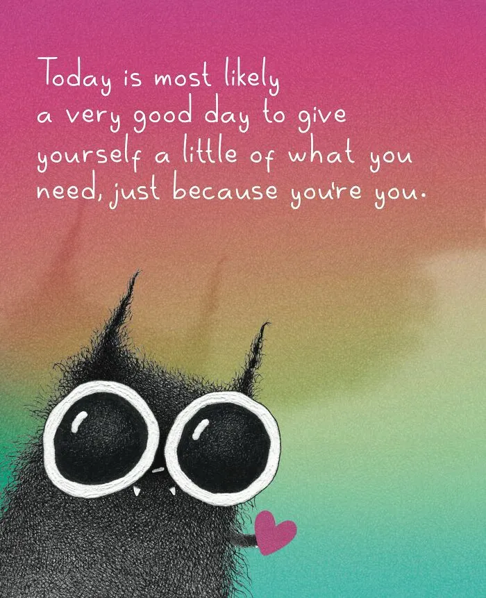 Cute black cat holding a tiny pink heart from cat illustrations by Luis Coelho.