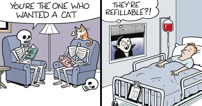 This Artist Finds Humor In The Spookiest Things, And Here Are 50 Of His New Comics