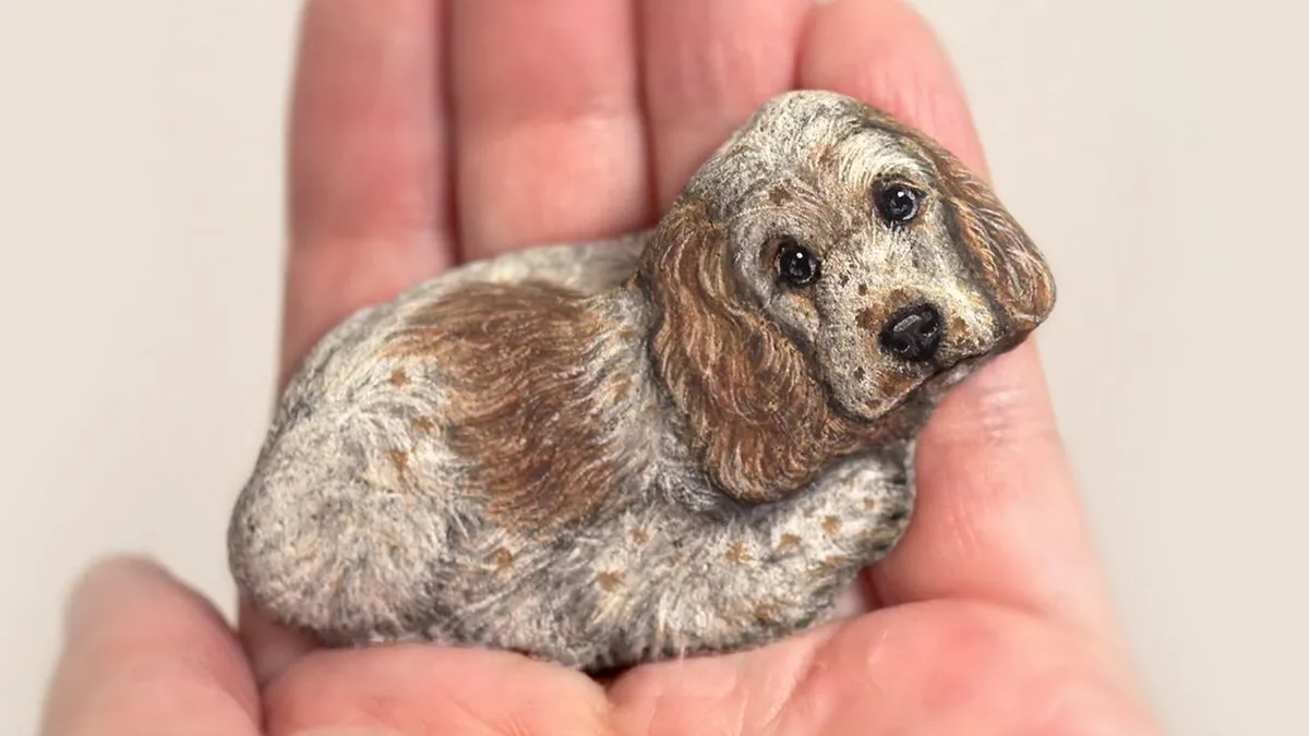 Japanese Artist Transforms Ordinary Stones Into Adorable Dogs With Incredible Detail (30 Pics)