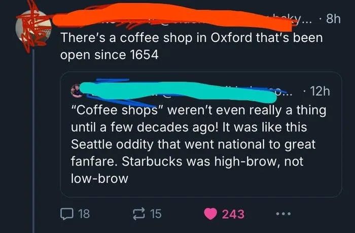 Social media debate about old coffee shops demonstrating freedom of speech online.