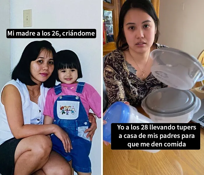 20 Personas comparten divertidas diferencias entre sus padres y ellos mismos a la misma edad