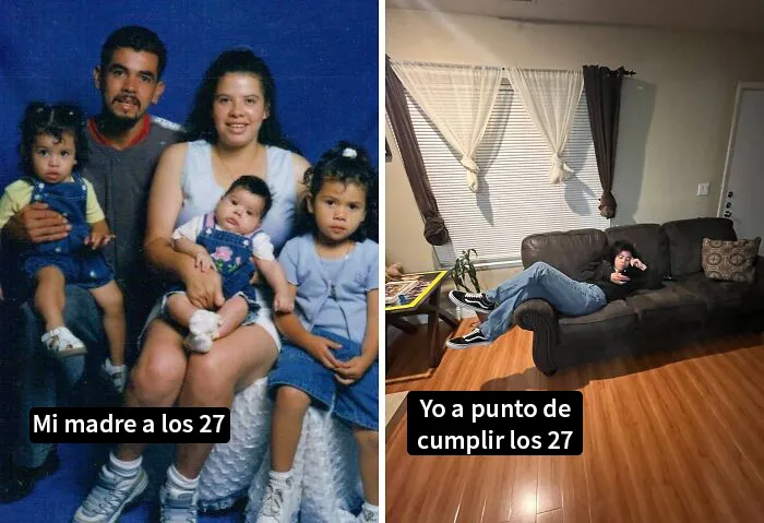 20 Personas comparten divertidas diferencias entre sus padres y ellos mismos a la misma edad