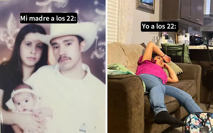 20 Personas comparten divertidas diferencias entre sus padres y ellos mismos a la misma edad