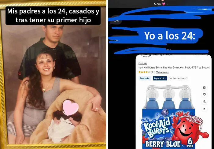 20 Personas comparten divertidas diferencias entre sus padres y ellos mismos a la misma edad