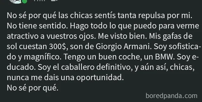 Soy sofisticado y magnífico, no sé por qué no os gusto