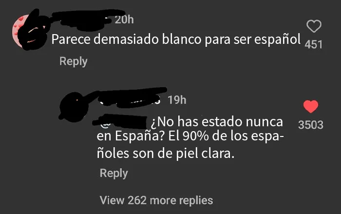 Demasiado blanco para ser español