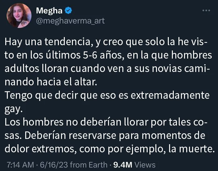 Parece que ahora llorar en tu propia boda es de gays
