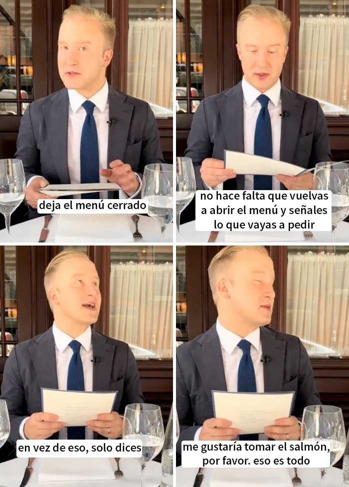 Al pedir en un restaurante