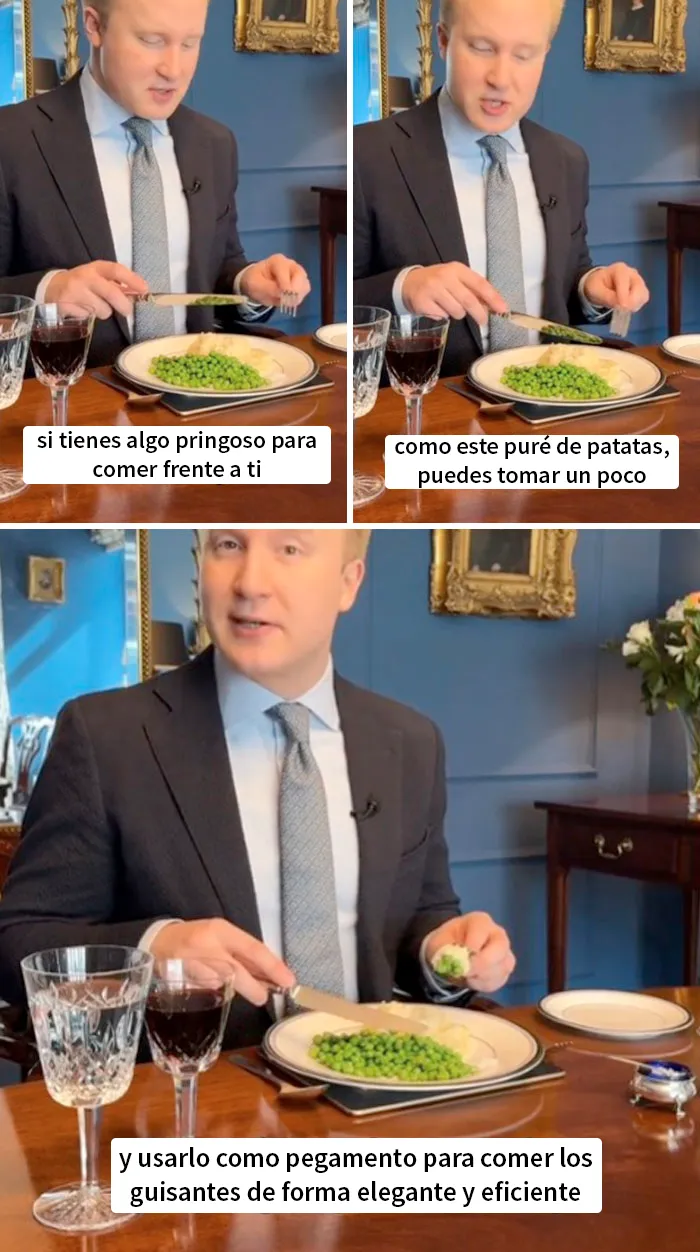 Es más fácil y elegante comer guisantes usando algo como pegamento