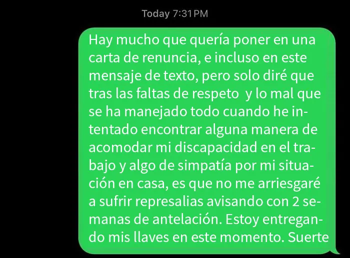 12 Capturas de pantalla de gente que dejó su trabajo a través de mensajes de texto