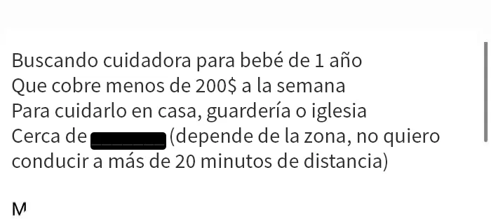 15 Publicaciones delirantes de padres prepotentes buscando niñeras